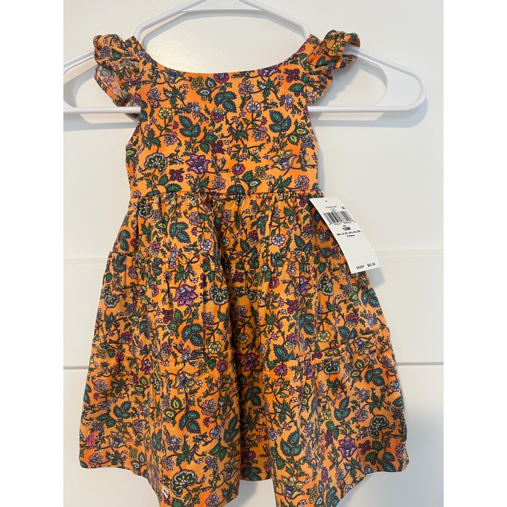 NWT - Girls RALPH LAUREN - orange floral sundress - size 12 months